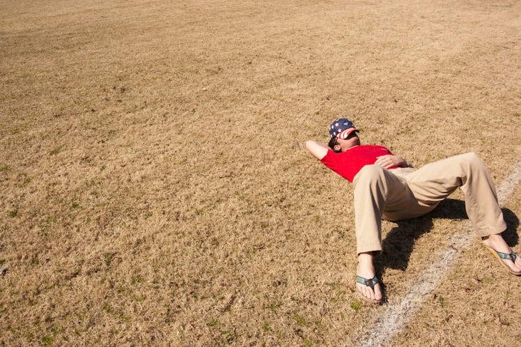 lying in a field