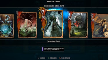 Redraw option on The Witcher digital card game.
