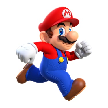 Mario running on a white background