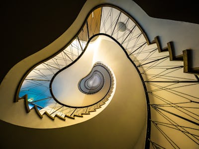 An abstract view of the spiral staircase