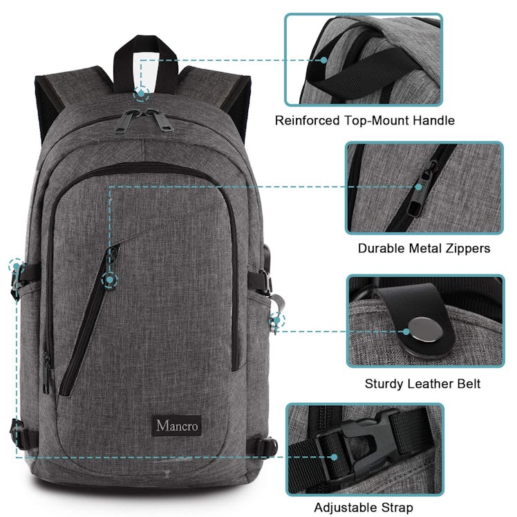 Mancro Laptop Backpack with USB port