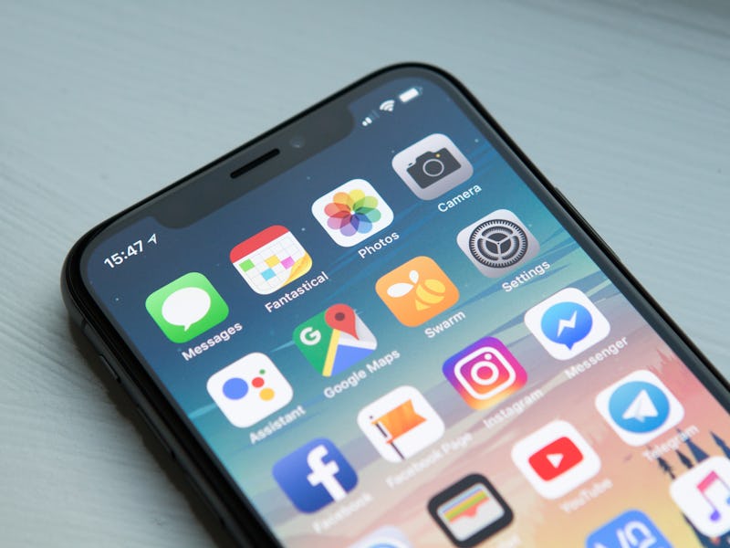 Application icons on a mobile phone screen