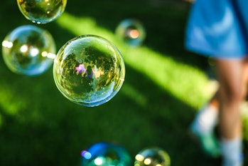 Soap bubbles form something mathematicians call a minimal surface