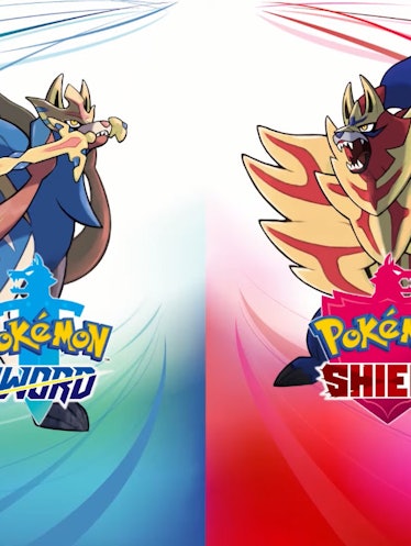 Covers of Pokémon Sword and Pokémon Shield side by side 