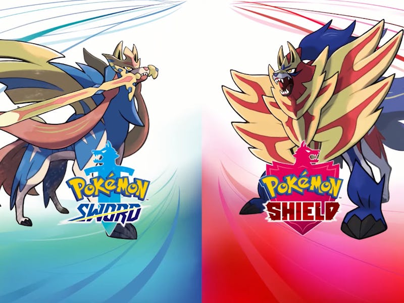 Covers of Pokémon Sword and Pokémon Shield side by side