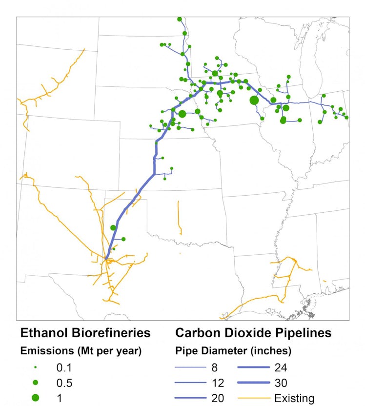 Carbon dioxide capture CCS pipeline climate change
