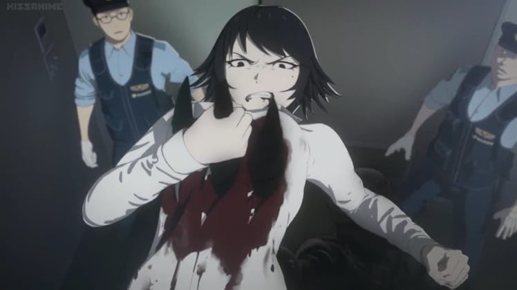 Izumi Shimomura fights off an IBM in Season 1 of the 'Ajin: Demi Human' anime.