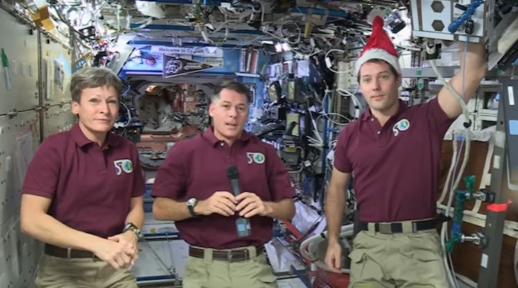 The crew of Expedition 50 is celebrating Christmas in space by sharing their family traditions and f...