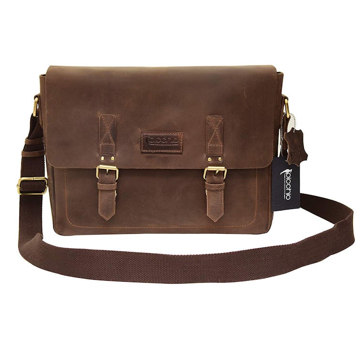 Picchio Genuine Brown Leather Messenger Bag