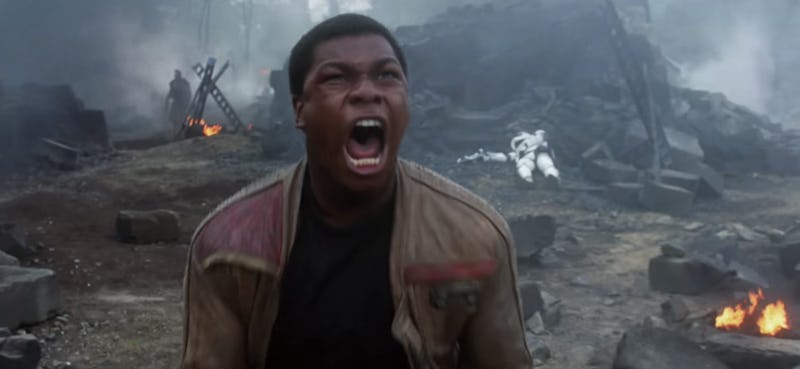 A scene with John Boyega as Finn in the Last Jedi