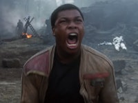 A scene with John Boyega as Finn in the Last Jedi