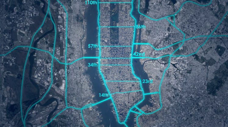 Loop NYC plan streets open autonomous car cross traffic revision parks
