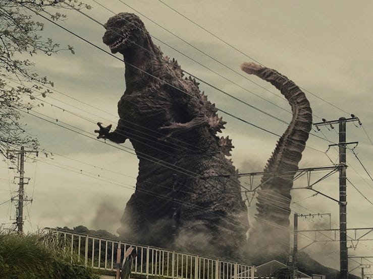 A screenshot from the new 'Godzilla' movie