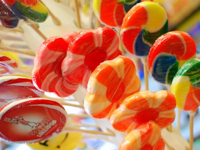Colorful lollipops displayed in the Museum of Candy in New York City