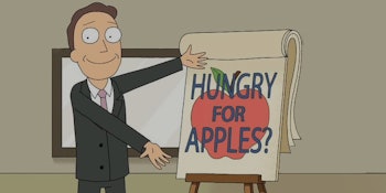 Jerry S Hungry For Apples Pitch Is A Real Rick And Morty Ad