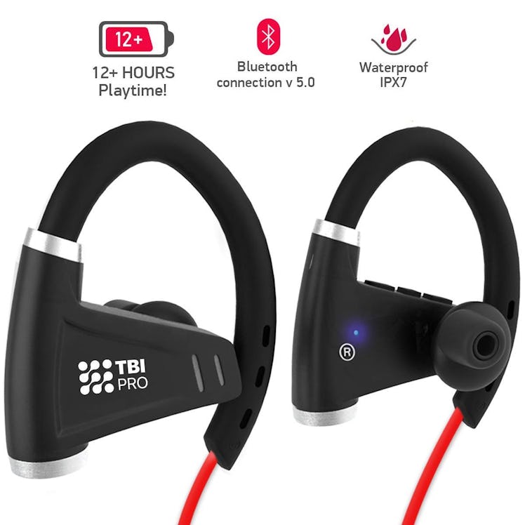 TBI Pro Bluetooth Headphones w/ 12+ Hours Battery - Best Workout Wireless Sport Earphones w/Mic - IP...