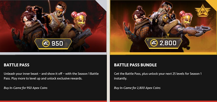 Apex Legends Battle Pass Prices
