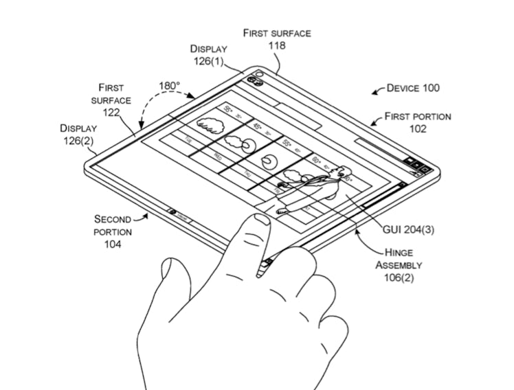 The device laid out flat.