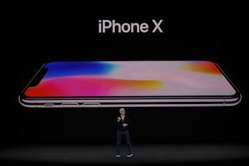 Tim Cook announces the iPhone X.
