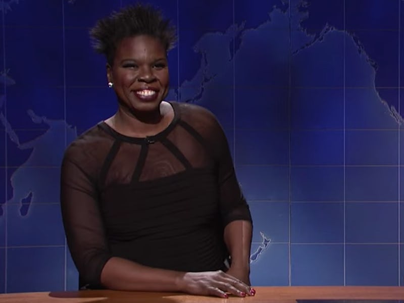 Leslie Jones smiling on TV