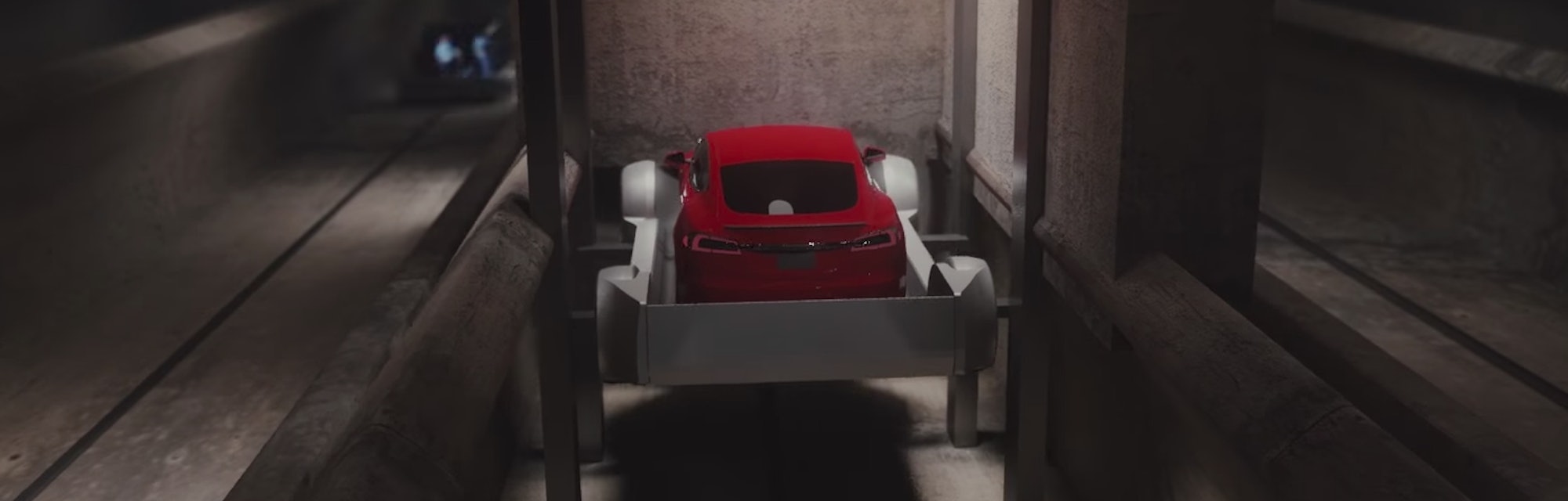 Elon Musk Shows Off Boring Company Car Pod Elevator Prototype