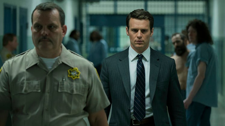 Screenshot from the show Mindhunter with Holden Ford played by Jonathan Groff.