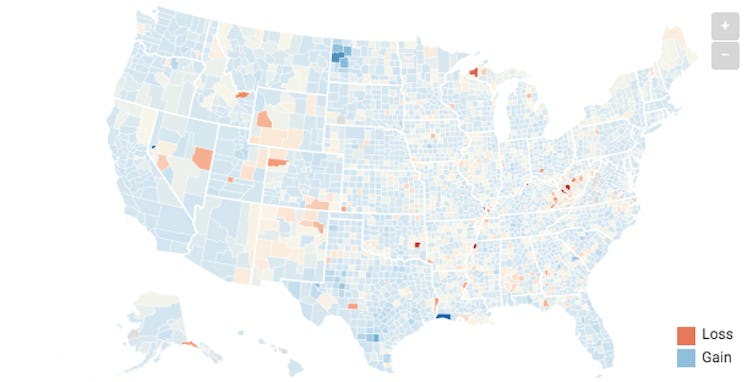 The Conversation map Great Recession employment