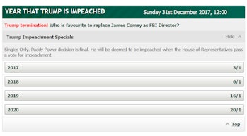 Impeachment Odds Vegas Impeachment Odds Vegas