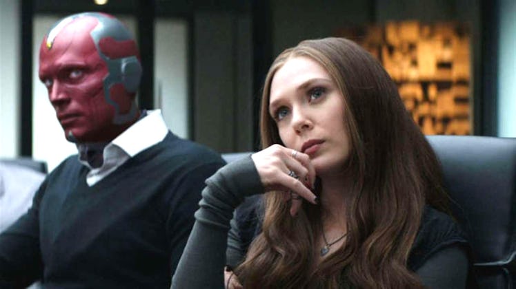 Paul Bettany Elizabeth Olsen in Captain America: Civil War
