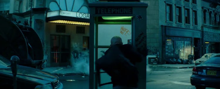 The outside of the phone booth says "Nathan Summers" (Cable's real name) and the inside says "Hope."