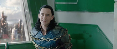 Tom Hiddleston as captured Loki in Thor: Ragnarok