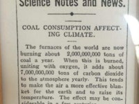 A page with 'Science Notes and News' title from a 1912 newspaper article about coal