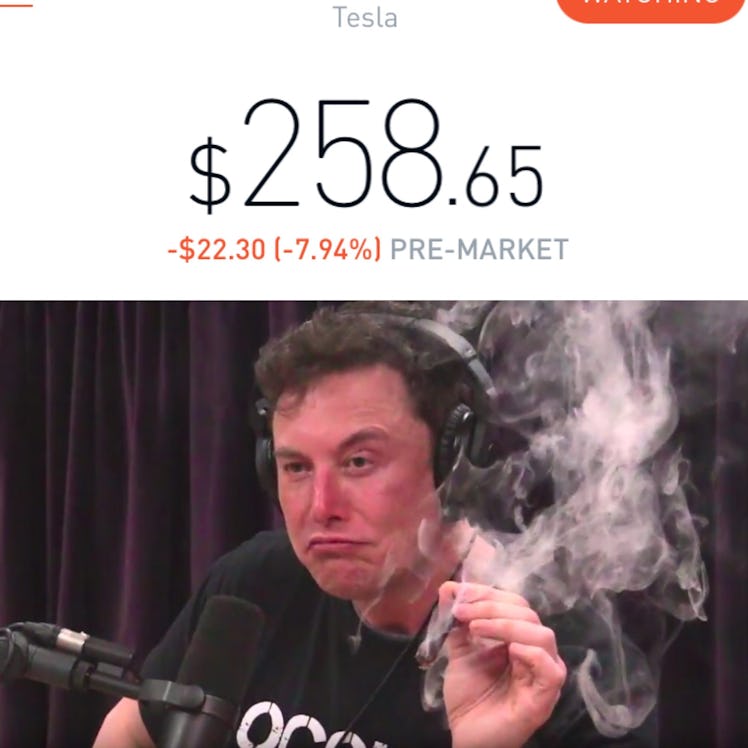This is just Tesla's stock price above the unaltered image.