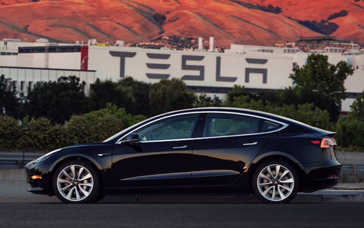 The first production line Tesla Model 3.