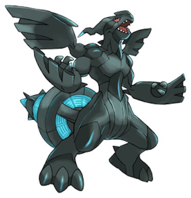 Zekrom, the "Deep Black Pokémon."