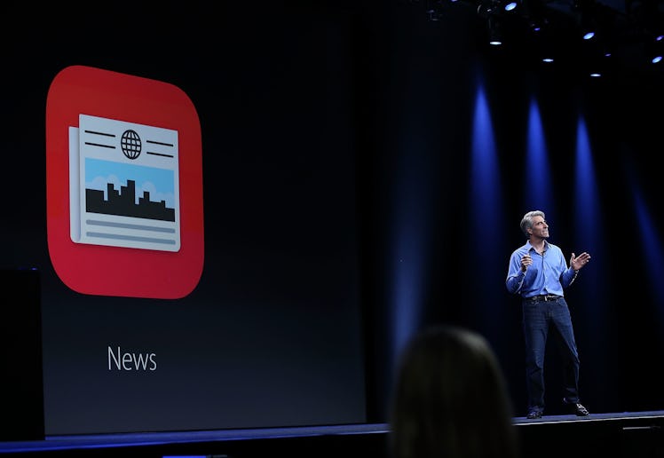 Craig Federighi, Apple senior vice president of Software Engineering, introducing the News app in 20...