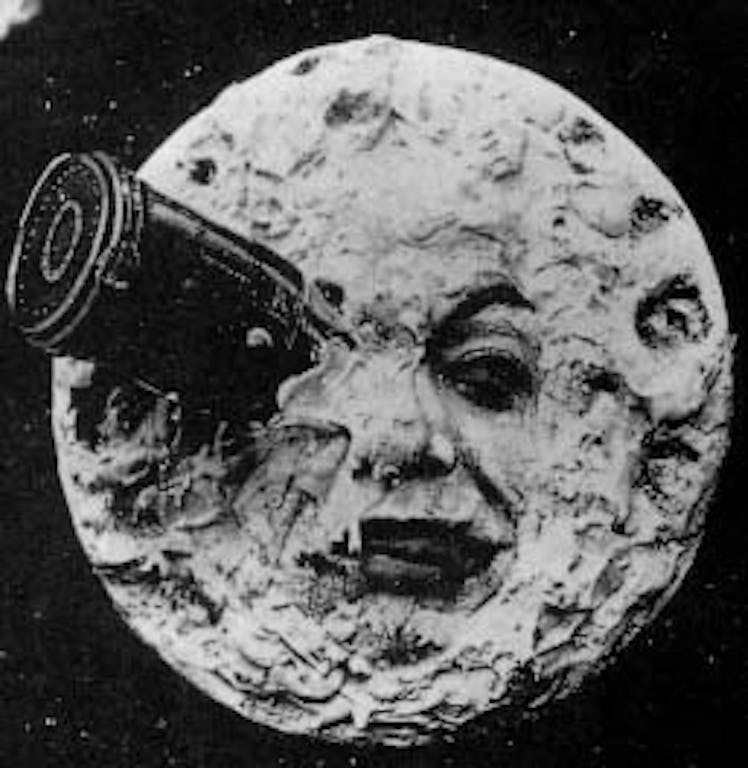 Moon with a human face drawn on it