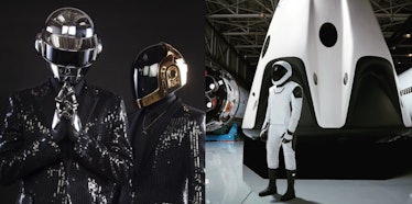 On the left, Daft Punk. The right, SpaceX.