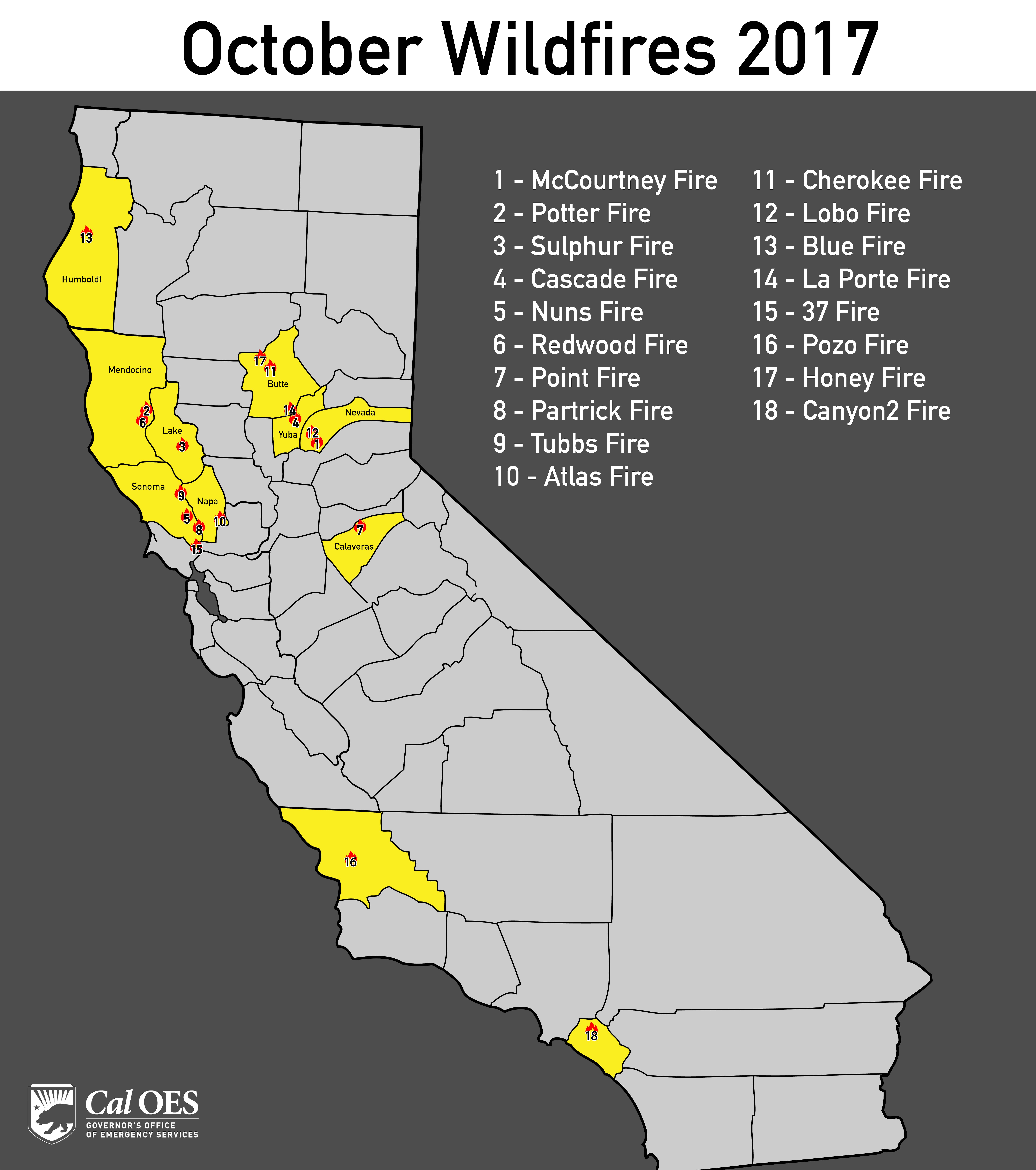 California Fires: Map Shows the Extent of Blazes Ravaging State's Wine 