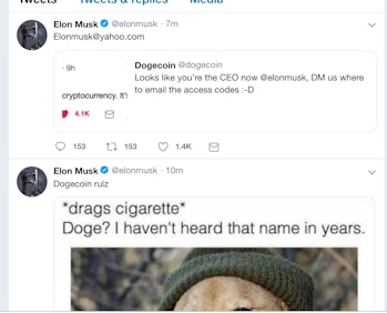 Elon Musk Deletes Tweet From Joke Thread That He Is The New Dogecoin Ceo