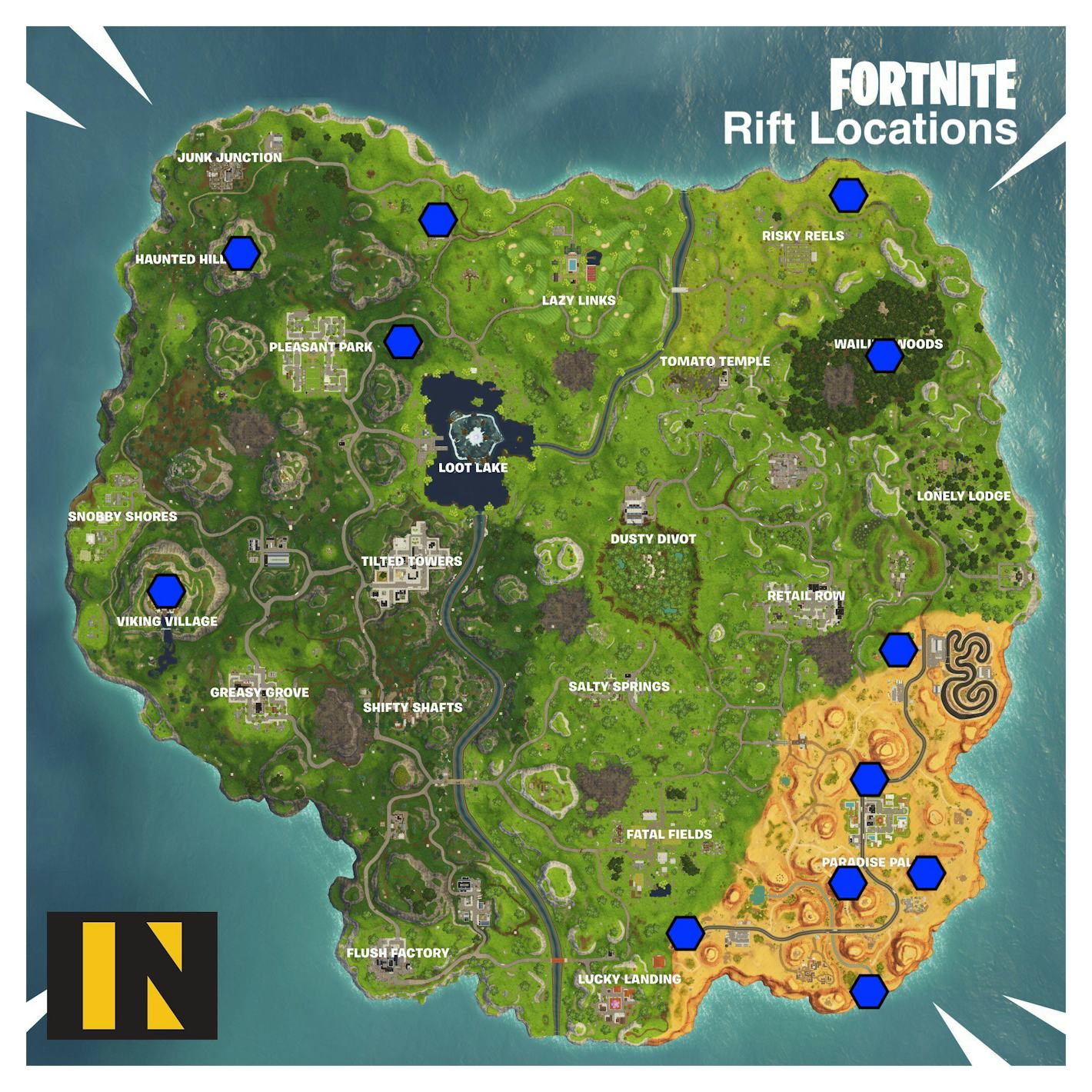 'Fortnite' Rift Locations Season 6 Map Shows Where All the Portals Are Now