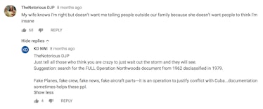 A YouTube comment about QAnon