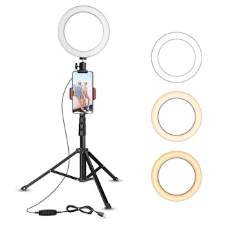 Ubeesize 8-Inch Selfie Ring Light with Tripod Stand