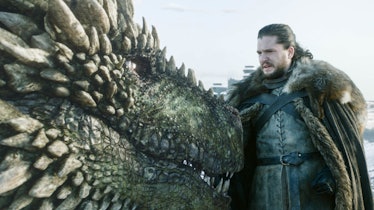 Rhaegal the Dragon and Jon Snow (Kit Harington) on 'Game of Thrones'