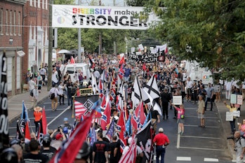 CHARLOTTESVILLE, VA - AUGUST 12: Hundreds of white nationalists, neo-Nazis and members of the 'alt-r...