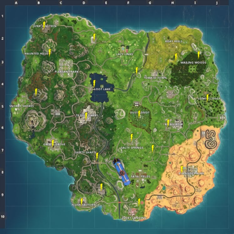 These might be all of the floating Lightning Bolt locations in 'Fortnite: Battle Royale' Season 5.