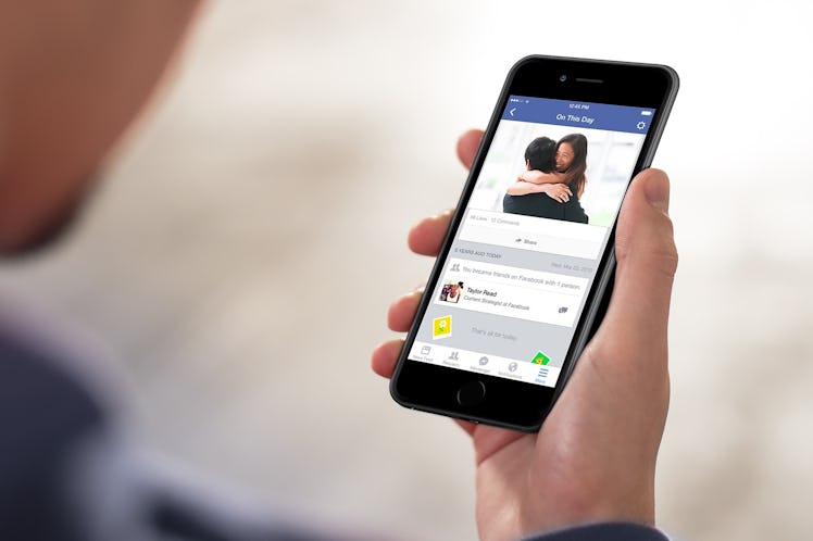 Facebook app on a screen of a mobile phone