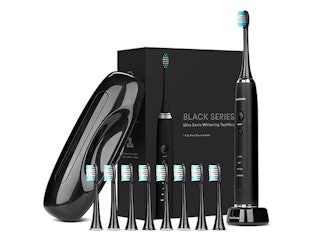 AquaSonic Black Series Toothbrush & Travel Case With 8 Dupont Brush Heads