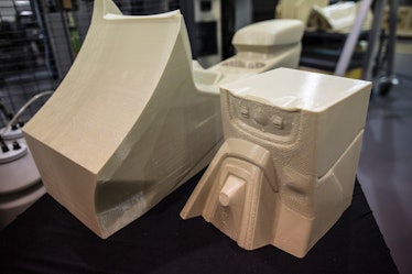 Closeup of Ford's 3D printed car parts.