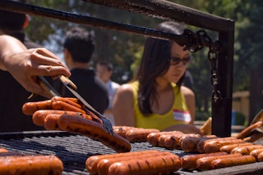 Hot dog sausages on a grill at 2008 MJAA Annual Picnic 11